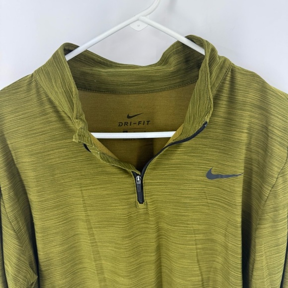 Nike Green and Gold Long Sleeve Tee with Quarter-Zip - Picture 4 of 6